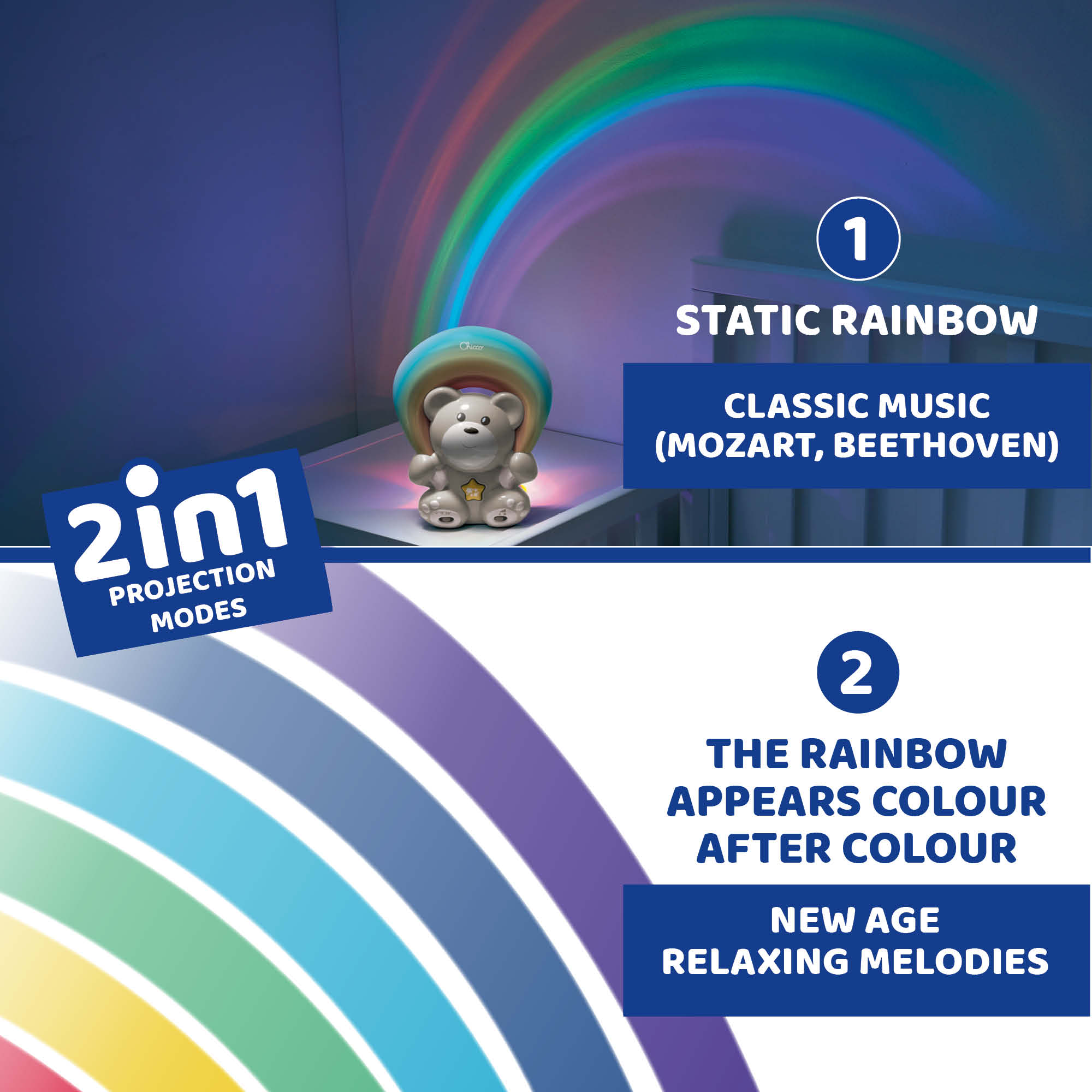 Chicco Rainbow Bear Bedside Projector 00010474200000