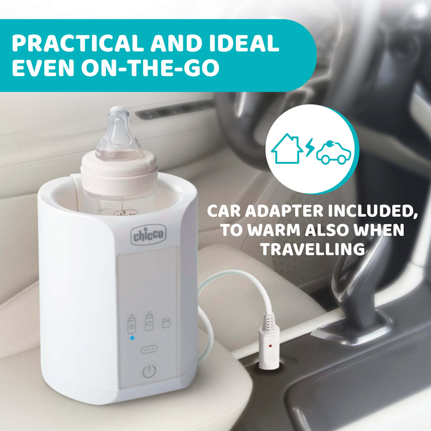 Chicco Home + Travel Bottle Warmer with Car Plug