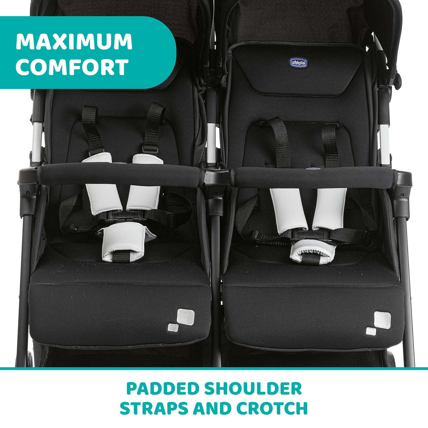 Chicco OHlalà Twin Double Stroller Black Night 07079279410000
