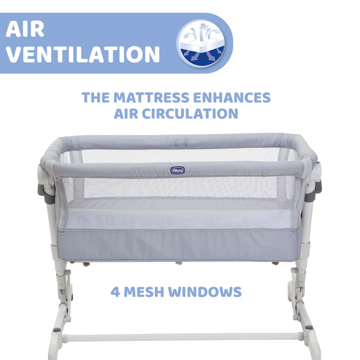 Chicco Next2Me Pop Up Co-sleeping Cot Grey Mist