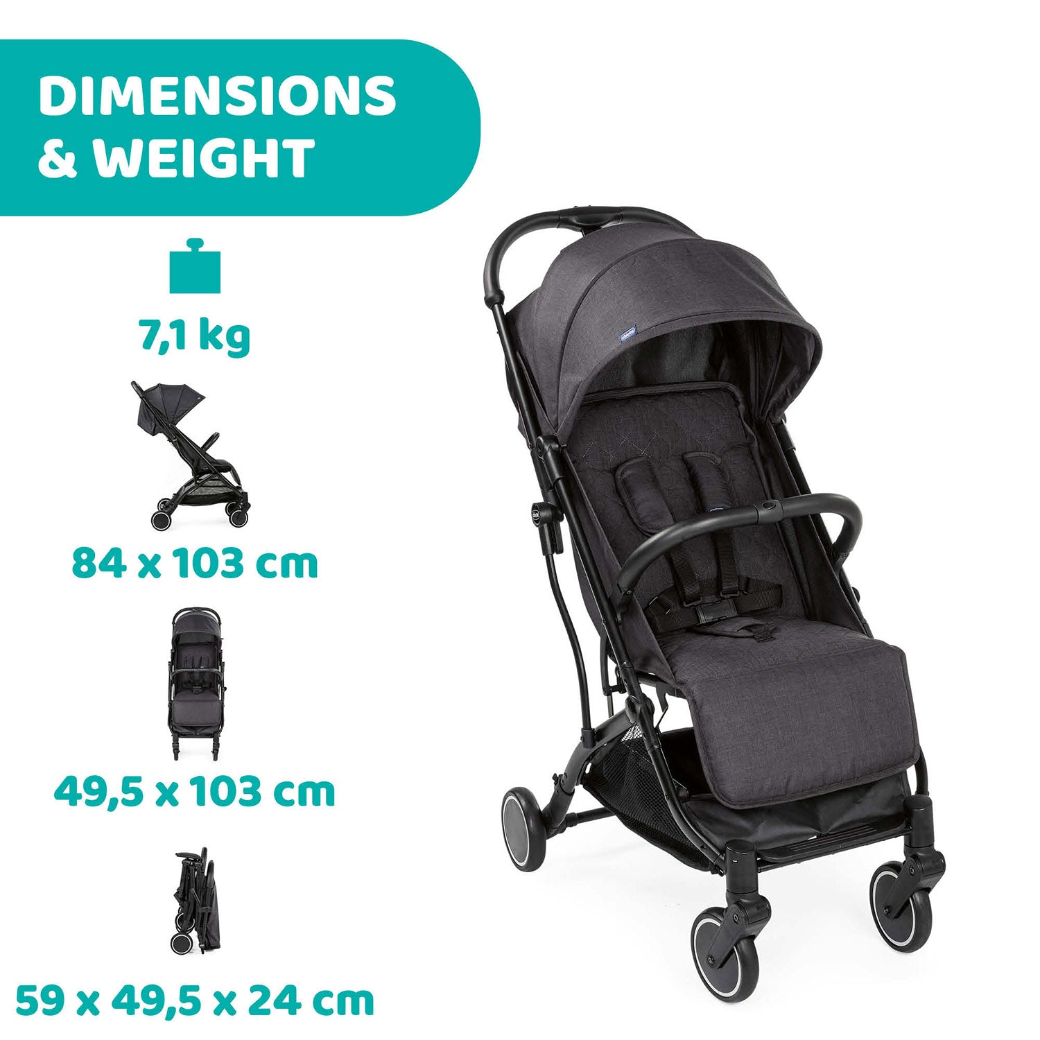 Chicco TrolleyMe Compact One Hand Fold Stroller 05079865280000