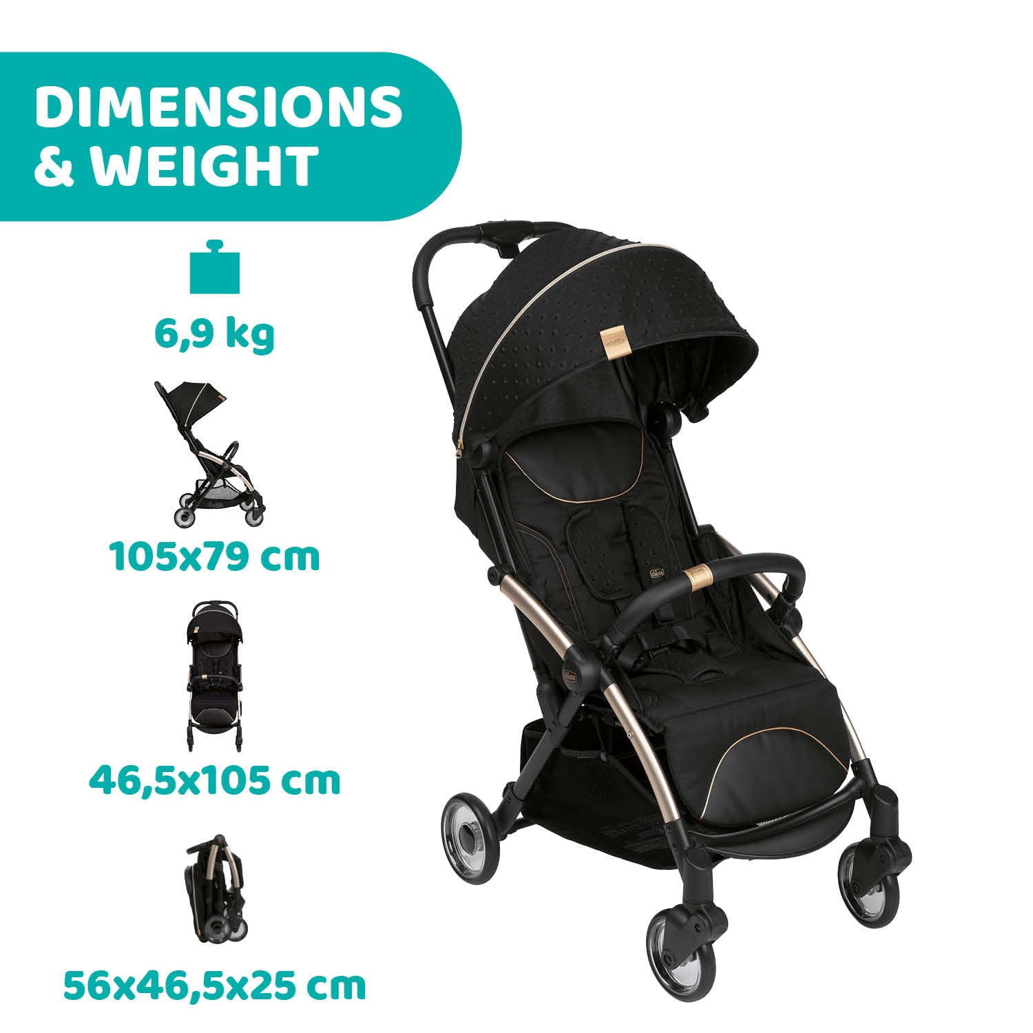 Chicco Goody Plus Self-Folding Stroller Black RE_LUX