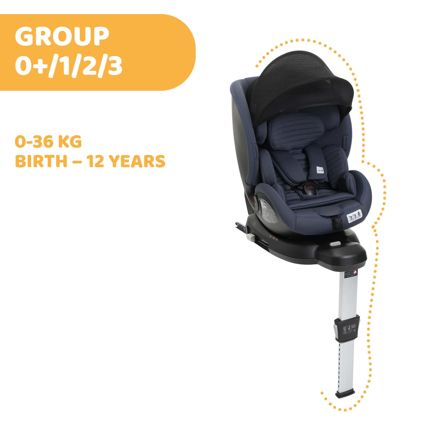 Chicco OneSeat Air All-in-One Car Seat Blue Black 04087022870000