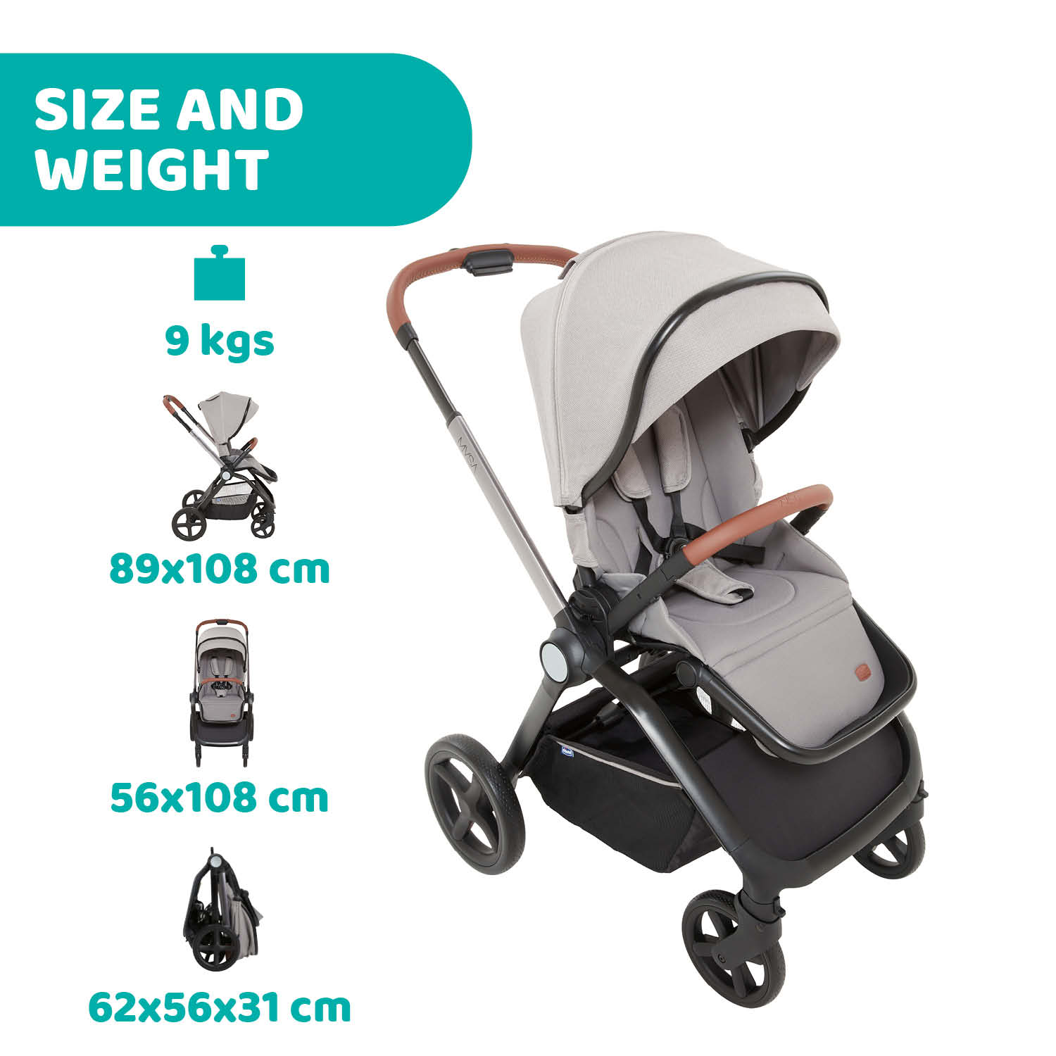 Chicco Mysa 2-Ways Facing Stroller Black Satin
