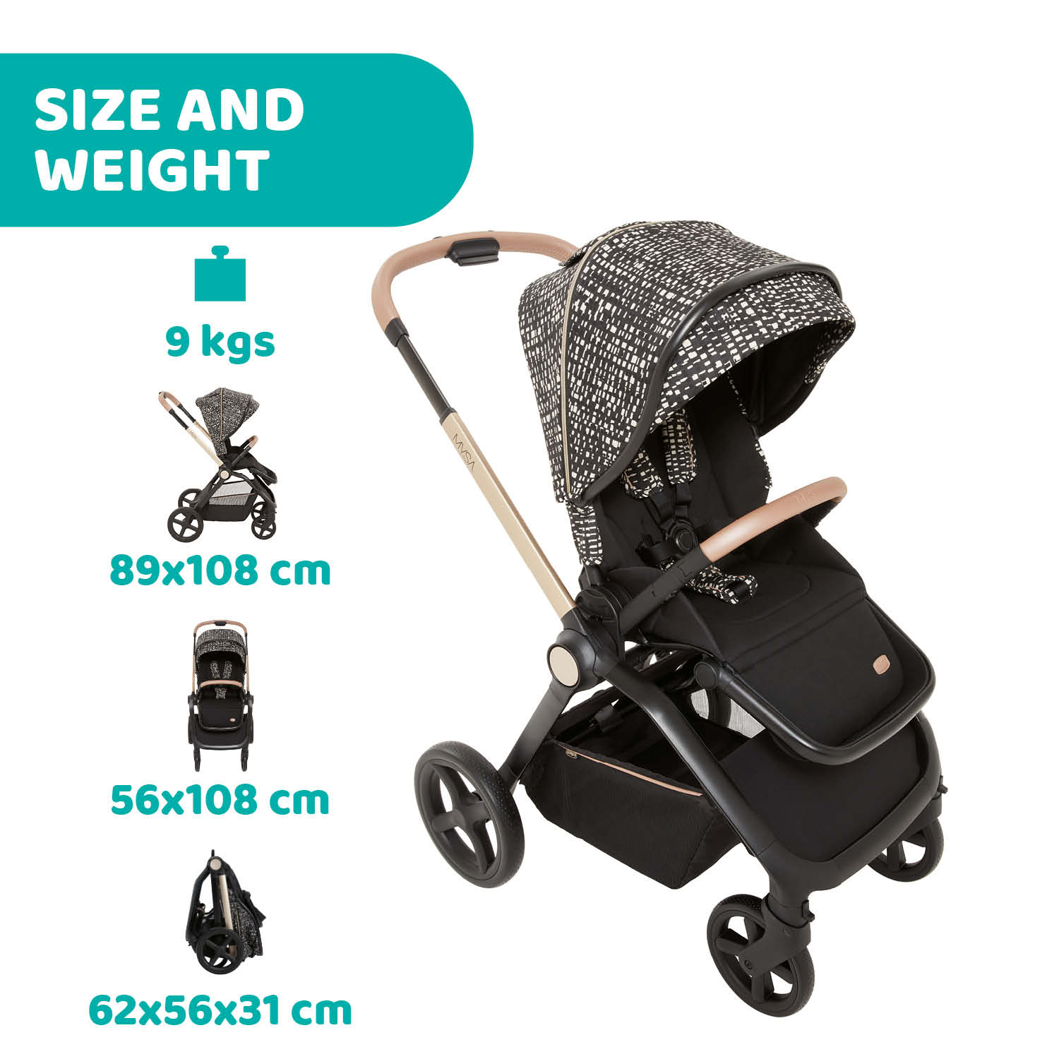 Chicco Mysa Glam Dew Re_Lux Stroller 06087026320000