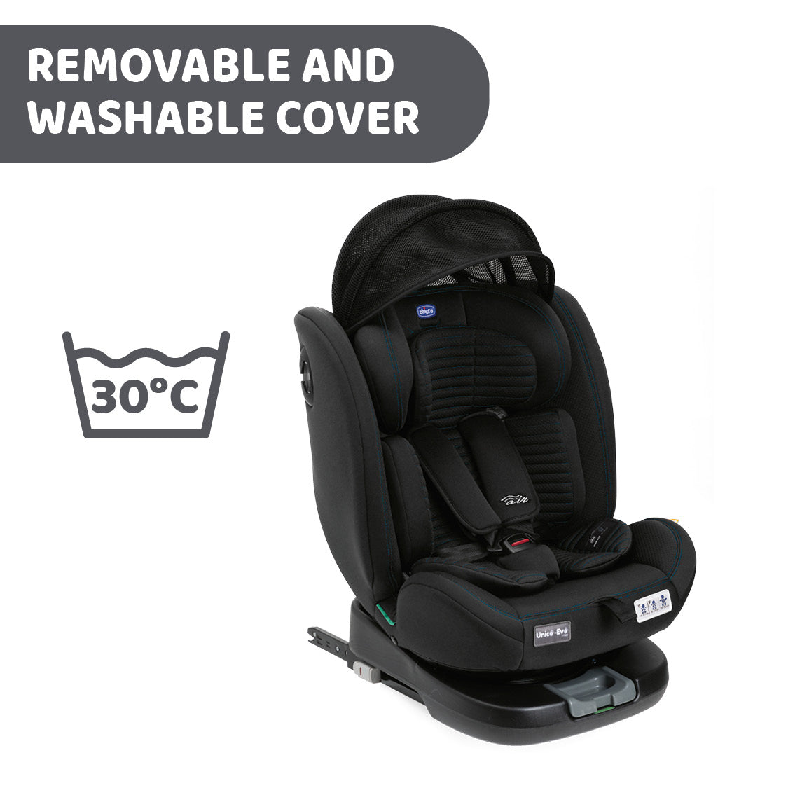 Chicco Unico Evo I-size Air Car Seat Black Air 04087031720000