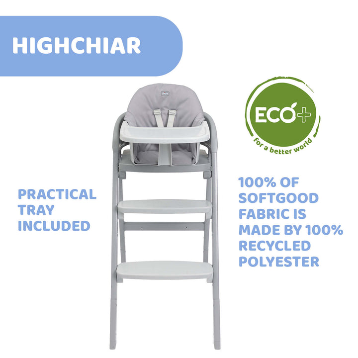 Chicco Crescendo Up Highchair Steel Cloud RE_LUX
