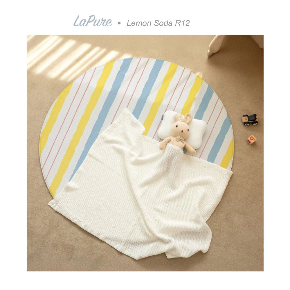 LaPure Round Mat Lemon Soda Woven Ivory (R12)