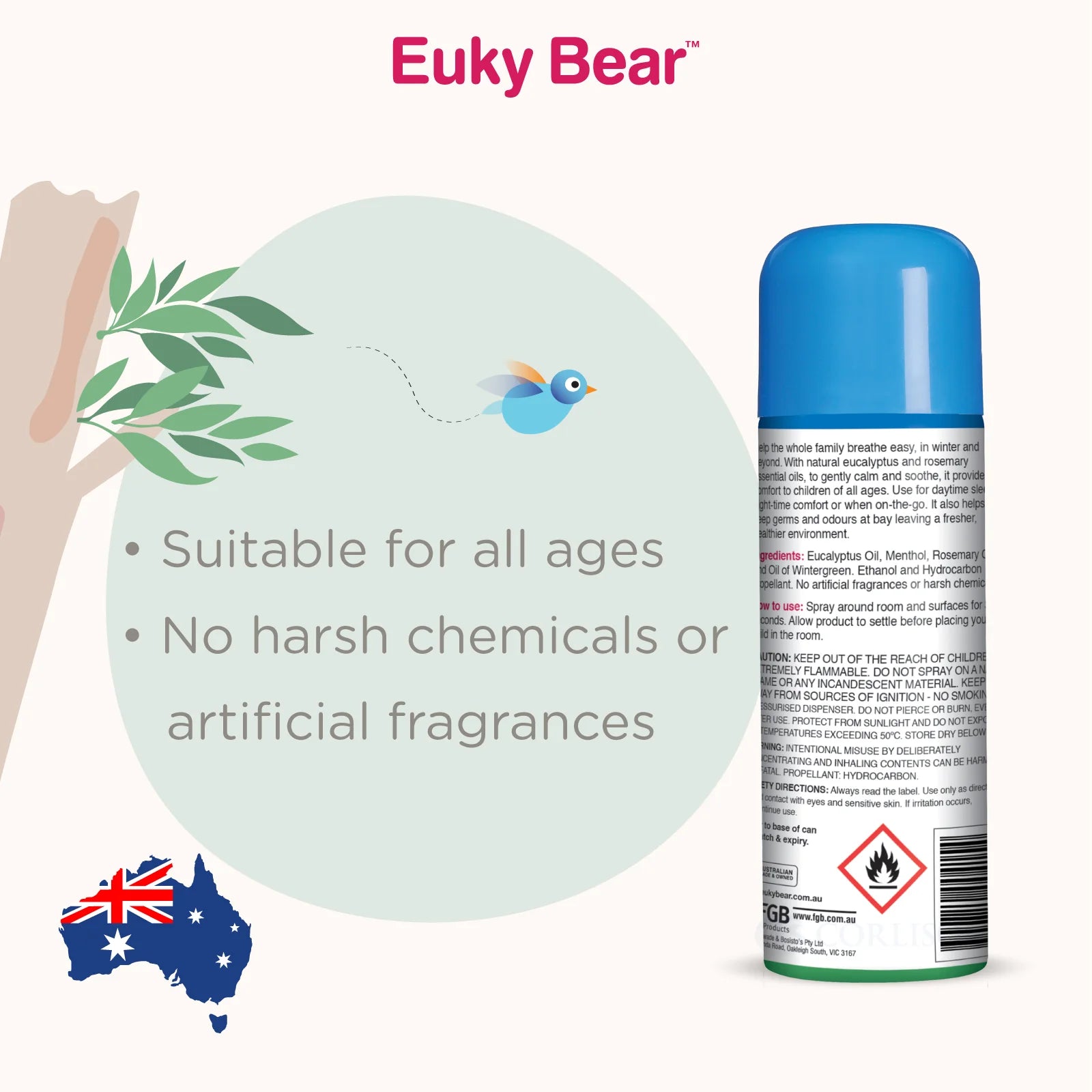 Euky Bear Sniffly Nose Room Spray 125g (Pack of 4)
