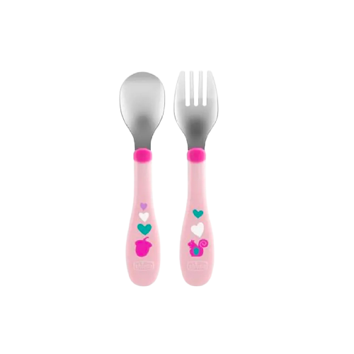 Chicco Metal Cutlery Set for Toddlers 18M+ 00016102100000