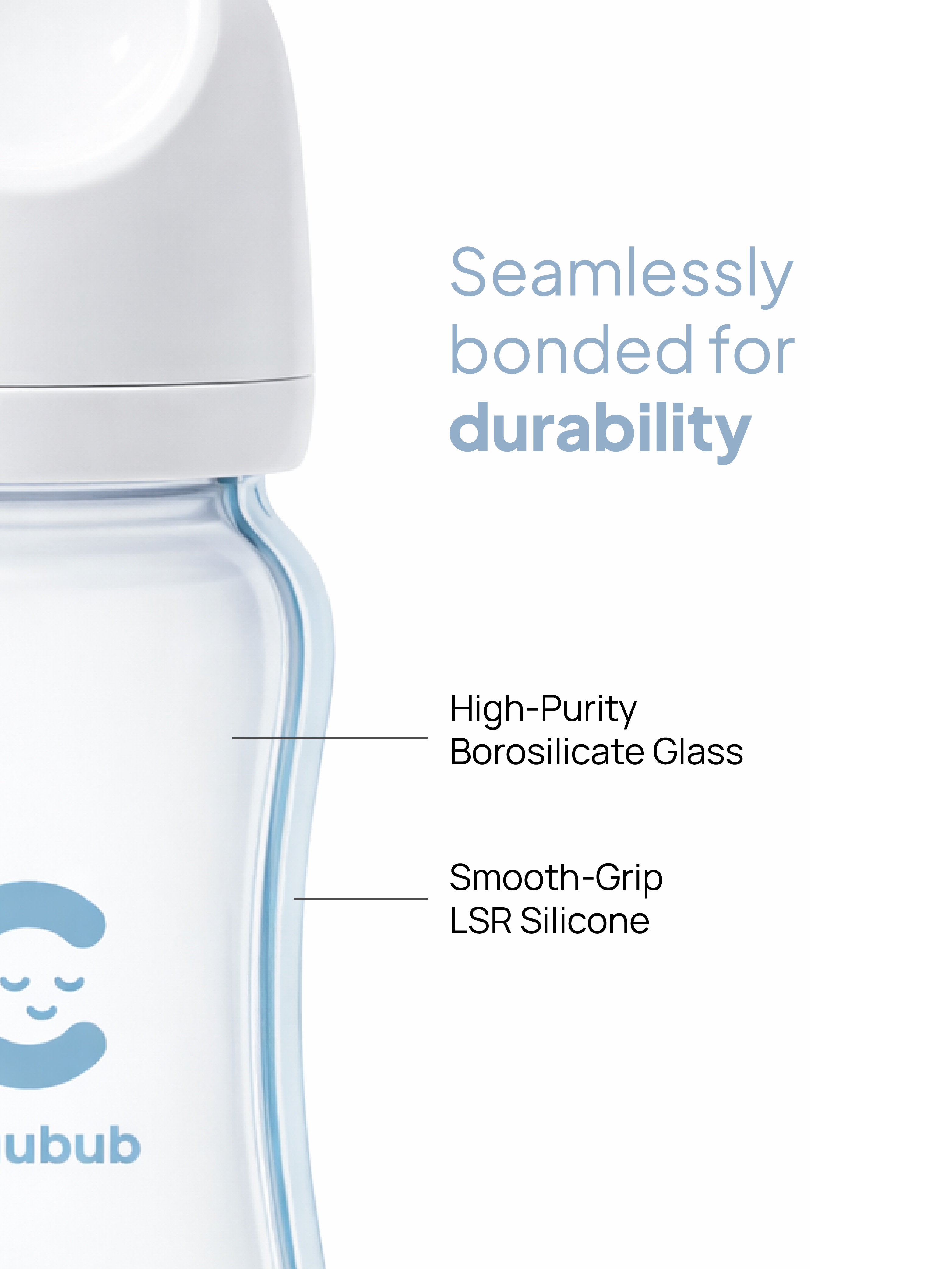 Set of Two: SiliGlass Milk Bottle 240ml