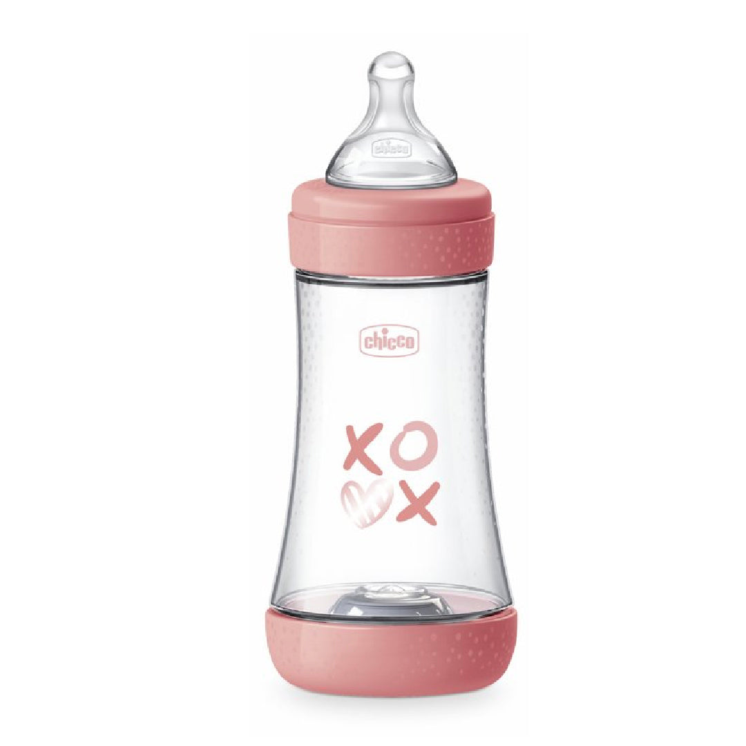 Chicco Perfect5 PP Silicone Feeding Bottle- 150ml/ 240ml/300ml (Pink/Blue)