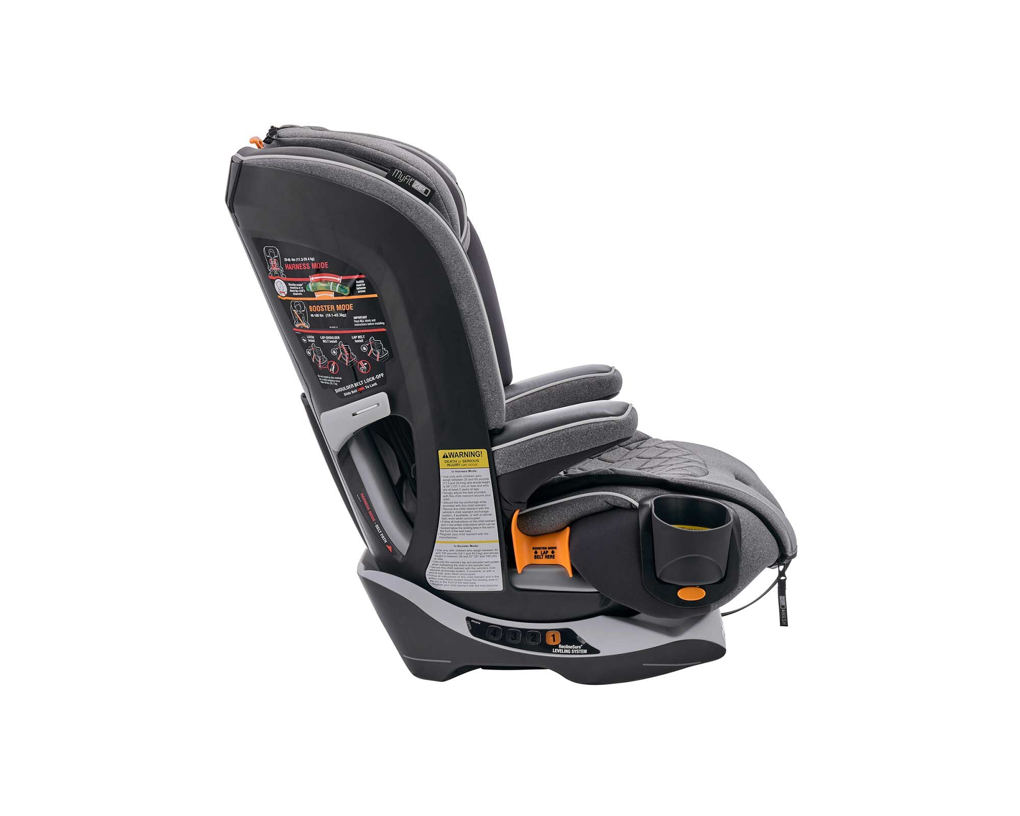 Chicco MyFit Zip Harness + Booster Car Seat Granite 05079560650070