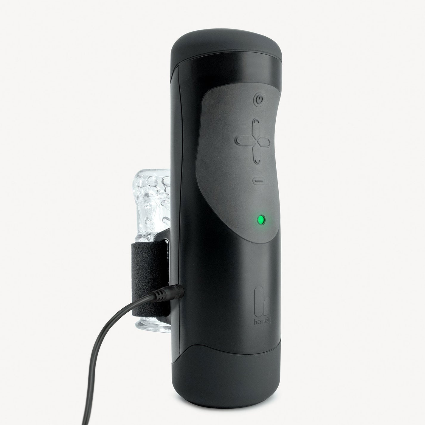The Handy App Controlled Interactive Bluetooth Stroker Male Masturbator (Black) [International Adaptor]