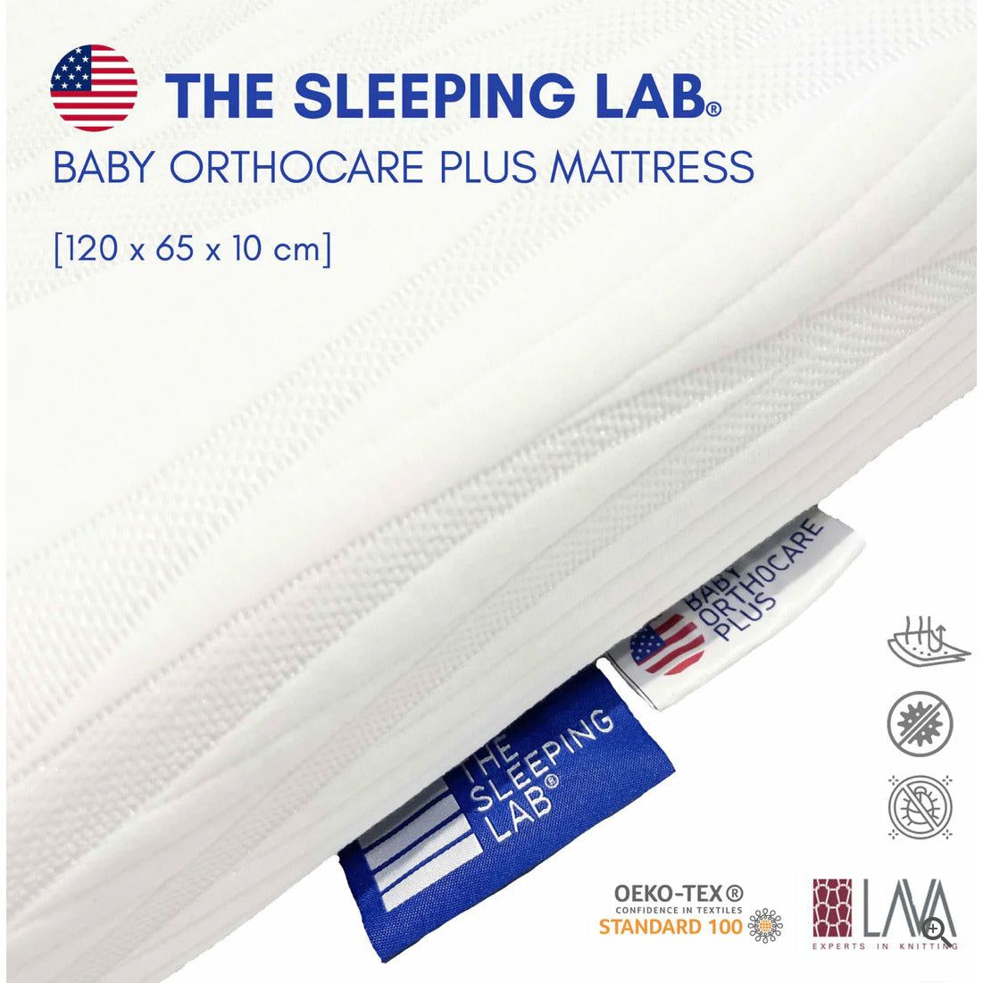 The Sleeping Lab Baby OrthoCare Plus Mattress - 120x65x10cm (Micro-Tencel Fabric)