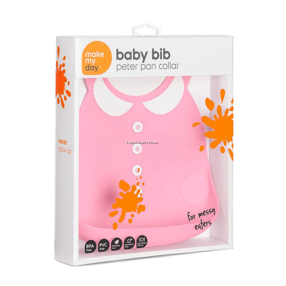 Make My Day Bib - Peter Pan Pink | Little Baby.