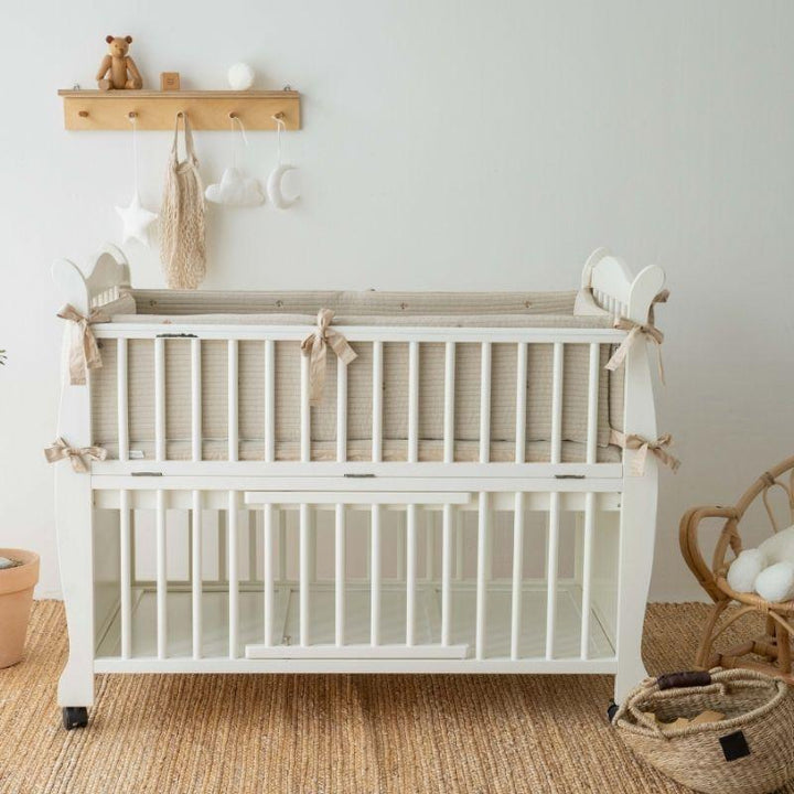 Little kBaby Baby Cot Breathable Premium Cotton Bedding Set - Beige | Little Baby.