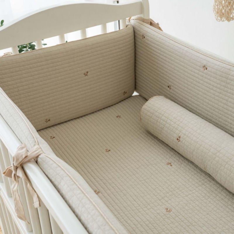Little kBaby Baby Cot Breathable Premium Cotton Bedding Set - Beige | Little Baby.