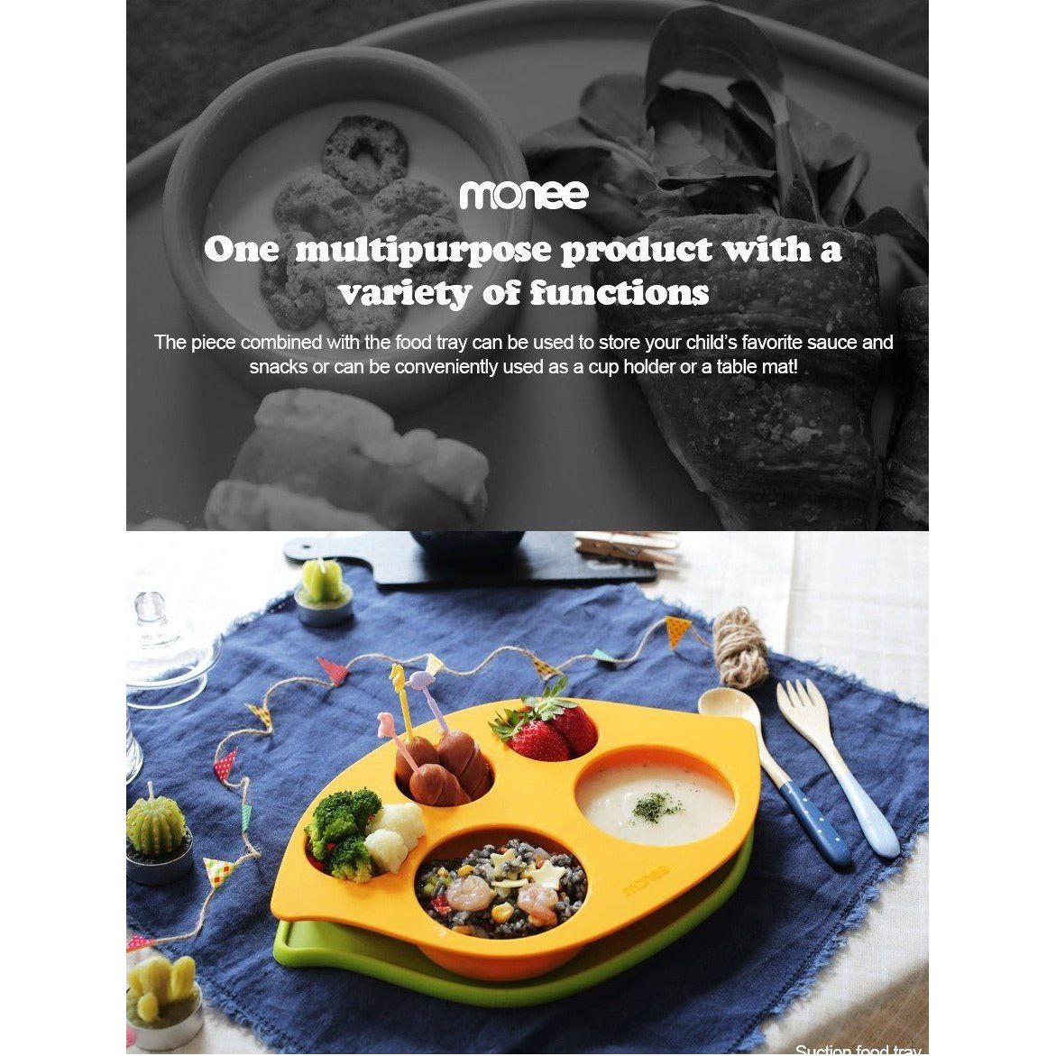 Monee Kids Food Plate - Yellow | Little Baby.