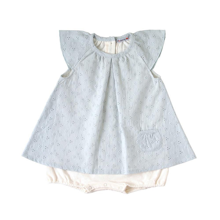 Hoppetta Layered Dress - Blue Saxophone 80 cm | Little Baby.